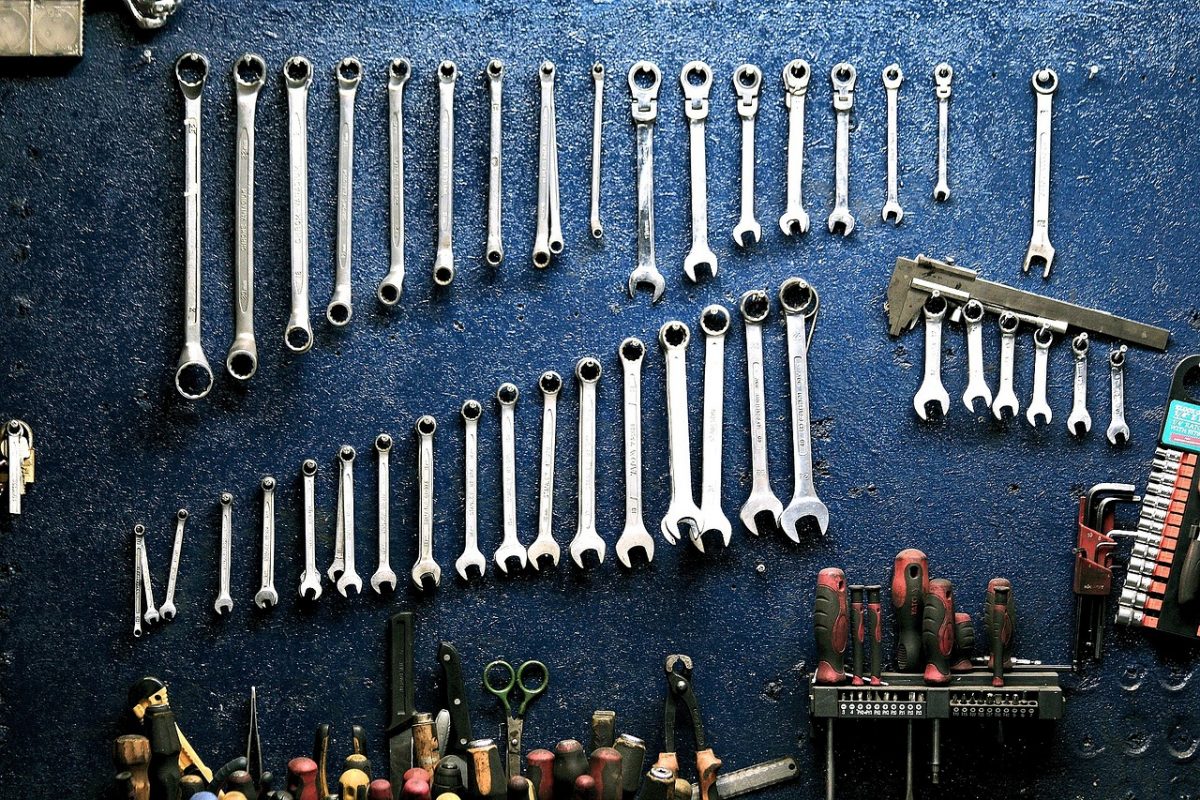 Tools hanging on a wall